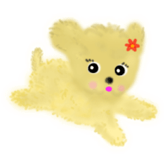 Moving Toy Poodle Hime-chan Sticker.