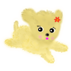 Moving Toy Poodle Hime-chan Sticker.