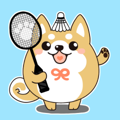 Shiba Inu LINE Sticker Badminton.ver