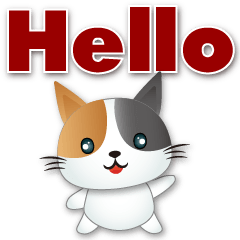 Cute Calico cat-big font-common phrases