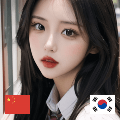 CN KR korean student girl