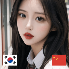 KR CN korean student girl