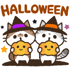 Stiker Halloween kucing Kohama dan Koeri