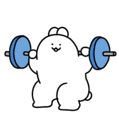Muscle White Rabbit 2 (animated sticker)
