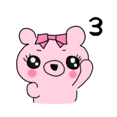 Pink cute girly bear 3