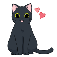 黒い猫のスタンプ　by672
