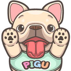 French Bulldog PIGU-Big Sticker XVII