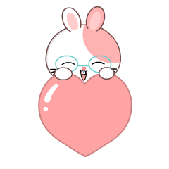 Cute Pink Rabbit : Pop-up sticker
