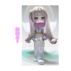 cute Angel girl stamp