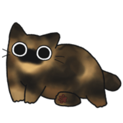 Tortoiseshell chubby cat (No text)