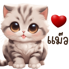 Baby Cat Grey Happy (mini)