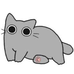 Gray chubby cat (No text)