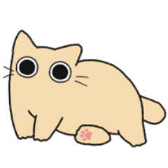 Cream chubby cat (No text)