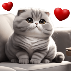 Chubby Cat Grey Cute (mini)