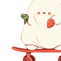 Strawberry daifuku and skateboard