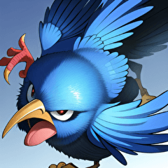 angry blue bird