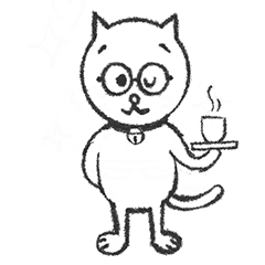 Simple sticker of a cat with glasses