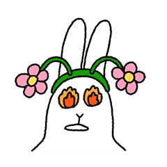 Grumpy white rabbit