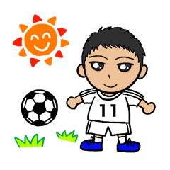 Soccer boy daily Sticker White&11