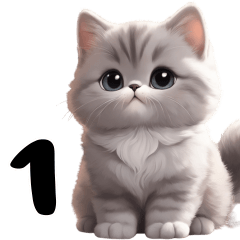 Cat Grey Cute TuaTueng