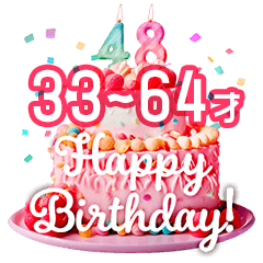 HAPPY BIRTHDAY CAKE 33-64YEARS OLD