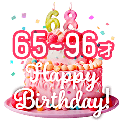 HAPPY BIRTHDAY CAKE 65-96YEARS OLD