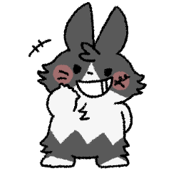 Black rabbit emotional expression