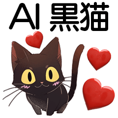 AI黒猫★毎日使えるスタンプ