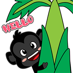Langur : black monkey "popup"