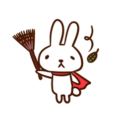 Negative rabbit in fall/winter.(no text) - LINE スタンプ | LINE STORE