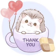Watercolor Stickers (Fluffy Hedgehog)