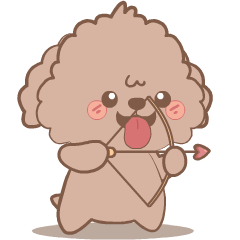 Cute Brown Puppy : Pop-up stickers