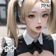 JPN blonde pigtailed maid nana