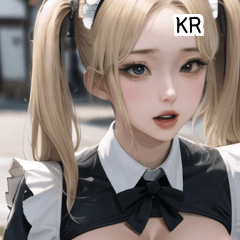 KR blonde pigtailed maid  A