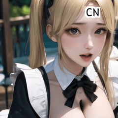 CN sexy blonde maid  A