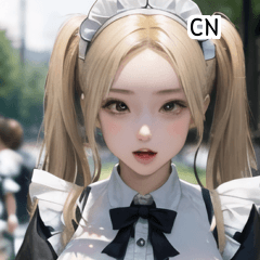 CN Blonde maid outfit girlfriend  A