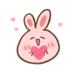 Shy little bunny (No words sticker) – สติกเกอร์ LINE | LINE STORE
