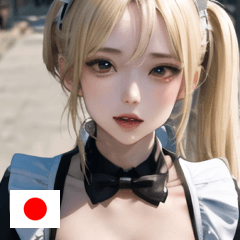 JP blonde maid girl