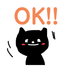 Black cat Utona's OK, NG sticker