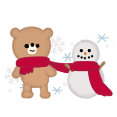 cute bear and snowman