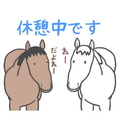 Horse white-chan and Brown-kun