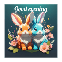 Colorful rabbit fantasy