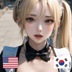 EN KR blonde maid girl