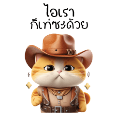 Cat Orange Chubby Gang V.4 (BIG STICKER)