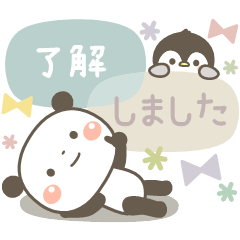 Kind panda and penguin stickers