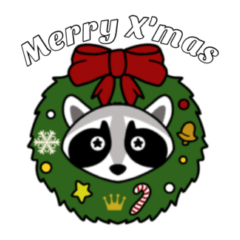 raccoon winter sticker