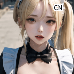 CN blonde maid girl  A