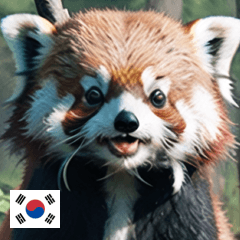 KR Cute red panda in the forest