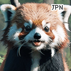 JPN 森の中のかわいい赤パンダ