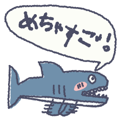 A child's drawing shark stickers